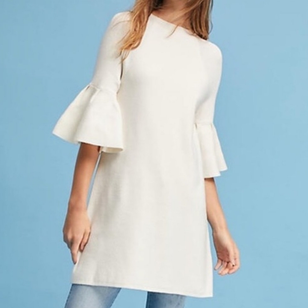 Moth Anthropology Chester Ivory Sweater Dress Tunic size XS